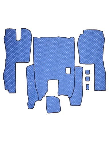 Set Covorase Piele Ecologica Truck Umbrella Pentru Scania Seria R 380-420, 2005-2016,Cutie Manuala, Albastru