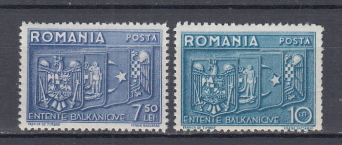ROMANIA 1938 LP 123 INTELEGEREA BALCANICA SERIE CU SARNIERA