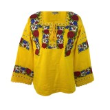 Cumpara ieftin Bluza Galbena cu Motiv Floral Multicolor - BMG107