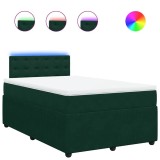 Cumpara ieftin Pat box spring cu saltea, verde inchis, 120x200 cm, catifea