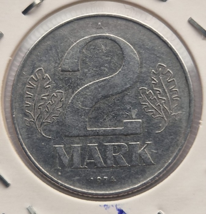Germania Deocrata 2 Mark 1972 moneda din aluminiu km # 48
