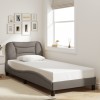 Cadru de pat fără saltea Taupe 80x200 cm țesătură