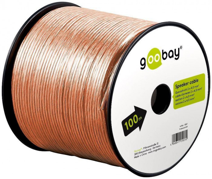 Cablu boxe 2x2.5 mm transparent CCA Goobay 15020