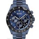 Boss Hero 1513758, Herrenuhr 43mm Chronograph Batterie mit Blau Metallarmband