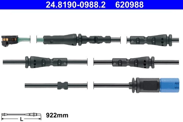 ATE 24.8190-0988.2 senzor de avertizare,uzura placute de frana