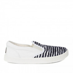 Slip-on BOSTON Print, Marine/Alb