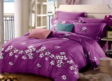 Cumpara ieftin Lenjerie de pat matrimonial cu husa elastic pat si fata perna patrata, Enjoy, bumbac mercerizat, multicolor