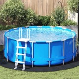 Foaie de bază pentru piscină Neagră &Oslash; 244 cm, fabricată din material netesut, rotundă.