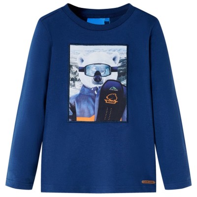 Tricou pentru copii cu m&amp;acirc;neci lungi,, albastru jeans, 116 foto