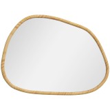 HOMCOM Oglindă Neregulară de Perete, Oglindă cu Cadru din Lemn, Oglindă Decorativă, 80x2.1x60 cm, Lemn Natural | Aosom Romania