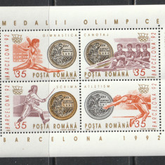 Romania 1992 - #1306 Medalii Olimpice J. O. Barcelona M/S 1v MNH