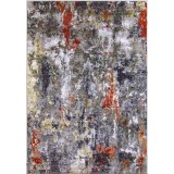 Covor Modern, Kolibri 11582-BG92, Marime 80 x 150 cm , Gri, Maro, Rosu, Inaltime Fir 9 mm, Antialergic, Polipropilena, Living, Dormitor, Hol
