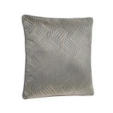Perna decorativa, 45x45 cm, Gri cu linii, Poliester, ATU-089345, Oem