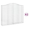 Cosuri gabion arcuite 2 buc, 200x30x160/180 cm, fier galvanizat