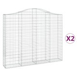 Cumpara ieftin Cosuri gabion arcuite 2 buc, 200x30x160/180 cm, fier galvanizat