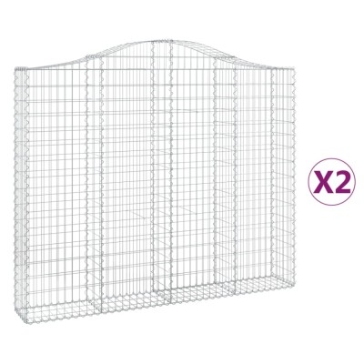 Cosuri gabion arcuite 2 buc, 200x30x160/180 cm, fier galvanizat foto