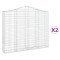 Cosuri gabion arcuite 2 buc, 200x30x160/180 cm, fier galvanizat