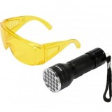Kit lanterna led UV cu ochelari, 21 led, aluminiu, 255 lm, Vorel
