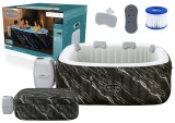 Jacuzzi gonflabil cu hidromasaj LAY-Z-SPA pentru 6 persoane, aspect de marmura Marquinia, 180 x 180 x 66 cm, Bestway 21178