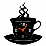 Ceas de perete metalic Krodesign Coffee Mug, diametru 50 cm, negru, VivaTechnix
