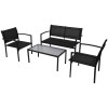 VidaXL Set mobilier de grădină, 4 piese, negru, textilenă 42162