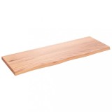 Cumpara ieftin Blat de baie, maro deschis, 80x30x2 cm, lemn masiv tratat