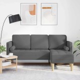 vidaXL Set de canapea Gri &icirc;nchis 173 x 131 x 67 cm țesătură 42001914