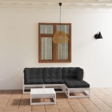 Cumpara ieftin Set mobilier de grădină cu perne, 5 piese, lemn masiv de pin