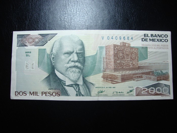 MEXIC 2000 PESOS 1987 SUPERBA