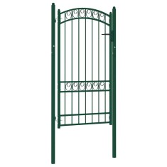 vidaXL Poartă de gard cu arcadă, verde, 100x175 cm, oțel 146366