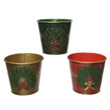 Cumpara ieftin Suport pentru lumanare - Iron Bucket Wreath - Red, Gold, Green - mai multe culori | Kaemingk