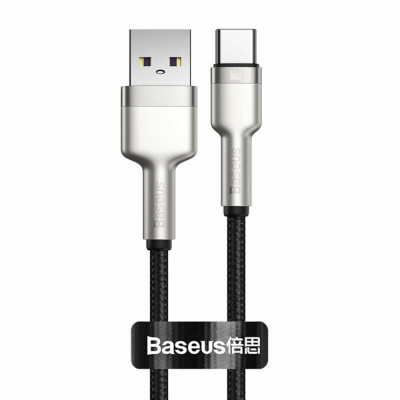Cablu de Date USB la Type-C 66W, 2m Baseus Cafule (CAKF000201) Negru foto