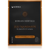 KORIKA Korean Heritage Jeju Mandaring &amp; Vitamin B-C-E Complex Skin Illuminating Sheet Mask mască textilă iluminatoare 25 g