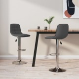 VidaXL Scaune de bar, 2 buc., gri &icirc;nchis, material textil