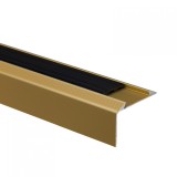 Profil aluminiu pentru treapta, cu banda antiderapanta, SET S38 auriu, 46 mm, 2.7 m