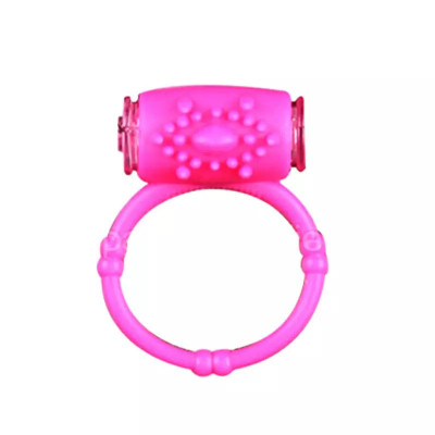 Inel vibrator roz, elastic și subțire foto