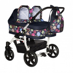 Carucior gemeni PJ Stroller 3 in 1 Multicolor foto