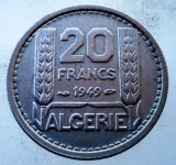 Algeria 20 Francs 1949, Ocupatie Franceza, KM#91, Nichel-Cupru