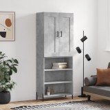 vidaXL Dulap &icirc;nalt, gri beton, 69,5x34x180, lemn compozit