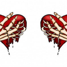Sticker decorativ Skull Heart, Multicolor, 85 cm, 3853ST
