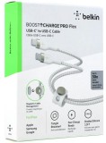 Belkin Boost Charger Usb-c To Usb-c 2.0 Braided Silicone 1m White