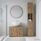 Cumpara ieftin Set de dulapuri pentru baie, 2 piese HOORN Stejar Artizanal