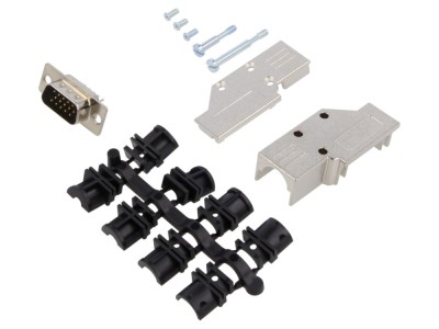 Conector D-Sub 15 pini 90&amp;deg; pe cablu foto