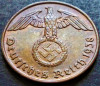 Moneda istorica 2 REICHSPFENNIG - GERMANIA NAZISTA, anul 1938 J * cod 909, Europa