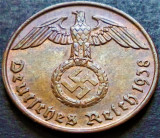 Cumpara ieftin Moneda istorica 2 REICHSPFENNIG - GERMANIA NAZISTA, anul 1938 J * cod 909, Europa