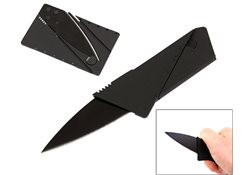 Cuțit pliabil, tip card, negru, 85x54x 2 mm