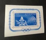 Bloc filatelic Rom&acirc;nia 1960 &ndash; Jocurile Olimpice Roma, Torța Olimpică, 5 Lei, ștampilat -A40
