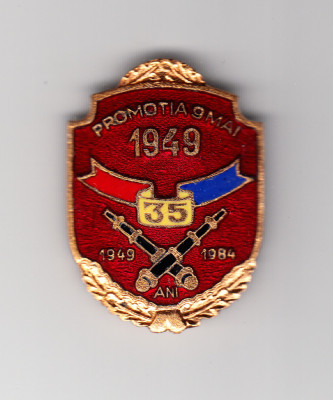 Insigna artilerie - Promotia 9 mai 1949 - 35 ani (1949-1984) foto