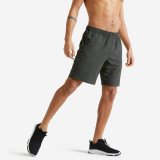 Pantalon scurt respirant 120 Fitness Essentiel Kaki Bărbați, Domyos