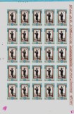 Cumpara ieftin ✅RO 1967 LP 647 " 90 de ani-Proclamarea independentei Romaniei/Dorobantul de Grigorescu " serie in coala de 25,MNH (coli indoite pe linia dant. 2/5)